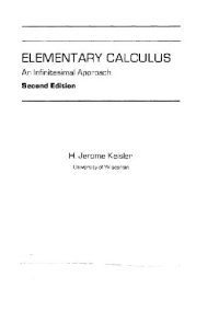 cover of the book Elementary calculus: an infinitesimal approach