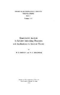 cover of the book Quantitative Analysis in Sobolev Imbedding Theorems and Applications to Spectral Theory