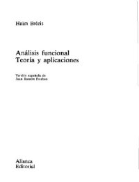 cover of the book Analisis funcional, Teoria y aplicaciones