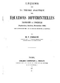 cover of the book Lecons sur la theorie analytique des equations diff