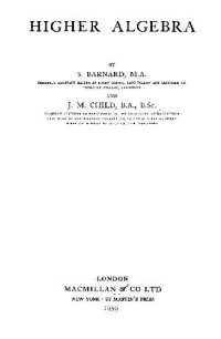 cover of the book Higher Algebra 