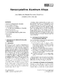 cover of the book Nanocrystalline Aluminum Alloys