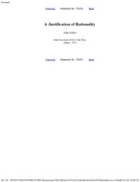 cover of the book A Justification of Rationality