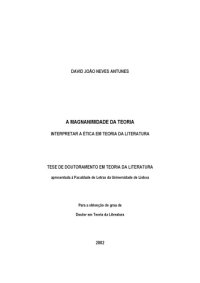 cover of the book A Magnanimidade da Teoria