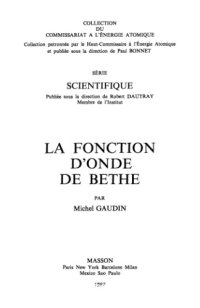 cover of the book La fonction d'onde de Bethe