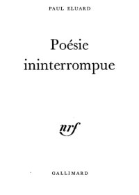 cover of the book Poésie ininterrompue