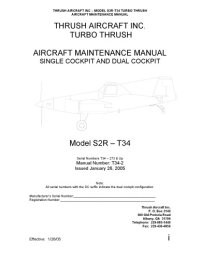 cover of the book S2R-T34 Turbo Thrush. Aircraft Maintenance Manual. Single Cockpit and Dual Cockpit