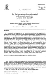 cover of the book On the interaction of morphological and syntactic ergativity : Lessons from Kurdish