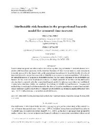 cover of the book Attributable risk function in the proportional hazards model for censored time-to-event