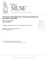 cover of the book The Present of the English Future: Grammatical Variation and Collocations in Discourse