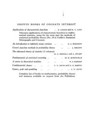 cover of the book Characteristic Functions