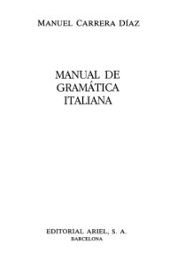 cover of the book Manual de gramática italiana, 2a edición