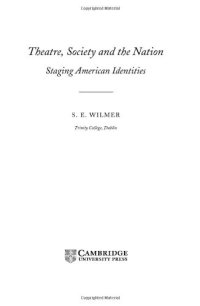 cover of the book Theatre, Society and the Nation: Staging American Identities