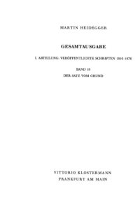 cover of the book Der Satz vom Grund (1955-1956)