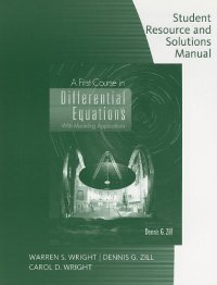 cover of the book Student Resource with Solutions Manual for Zill's A First Course in Differential Equations, 9th edition