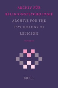 cover of the book Archive for the Psychology of Religion - Archiv für Religionspsychologie (English - German Edition)