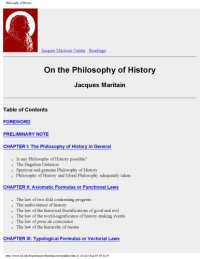 cover of the book ON THE PHILOSOPHY OF HISTORY.