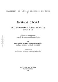 cover of the book Insula Sacra : La loi Gabinia-Calpurnia de Délos (58 av. J.C)