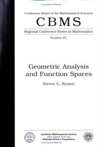 cover of the book Geometric Analysis and Function Spaces (Cbms Regional Conference Series in Mathematics)