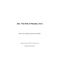 cover of the book Zen, The Path of Paradox, Volume III