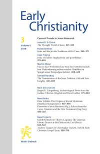 cover of the book Early Christianity 1.3 (2010) Current Trends in Jesus Research