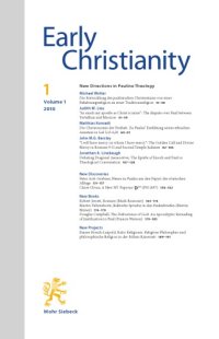 cover of the book Early Christianity 1.1 (2010) New Directions in Pauline Theology