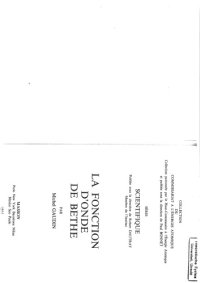 cover of the book La fonction d'onde de Bethe