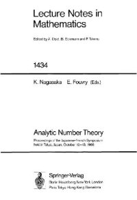 cover of the book Analytic Number Theory: Proceedings of the Japanese-French Symposium Held in Tokyo