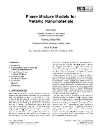 cover of the book Phase Mixture Models for Metallic Nanomaterials