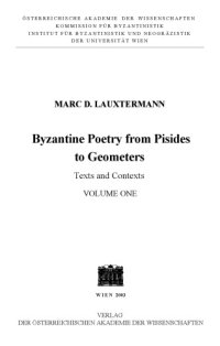 cover of the book Byzantine Poetry from Pisides to Geometres: Texts and contexts; Epigrams in ...