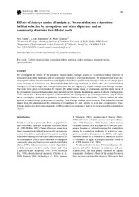 cover of the book Effects of Anisops sardea (Hemiptera: Notonectidae) on oviposition habitat selection by mosquitoes and other dipterans and on community structure in artiﬁcial pools