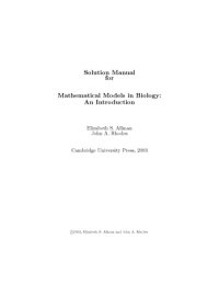 cover of the book Solutions Manual for Mathematical Models in Biology