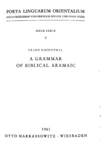 cover of the book A Grammar of Biblical Aramaic