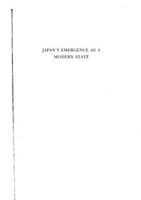 cover of the book Japan's Emergence as a Modern State: Political and Economic Problems of the Meiji Period, 60th Anniversary Edition