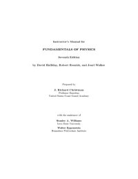 cover of the book Fundamentals of Physics, 7th Edition Instructors Solutions Manual