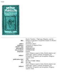 cover of the book Muslim Travellers: Pilgrimage, Migration, and the Religious Imagination (Comparative Studies on Muslim Societies)