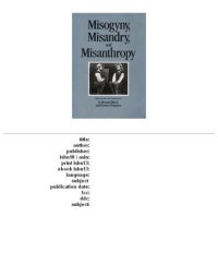 cover of the book Misogyny, Misandry and Misanthropy