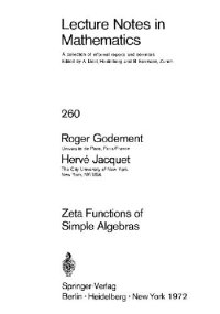 cover of the book Zeta Functions of Simple Algebras