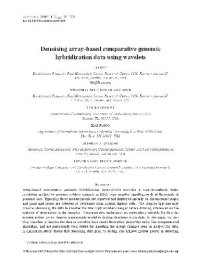 cover of the book Denoising array-based comparative genomic hybridization data using wavelets