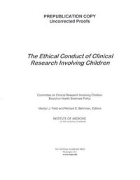 cover of the book Ethical conduct of clinical research involving children