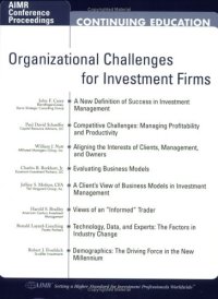 cover of the book Organizational Challenges for Investment Firms