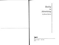 cover of the book Reality in Advertising