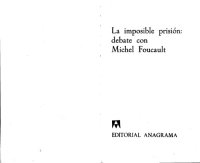 cover of the book La imposible prisión: debate con Michel Foucault