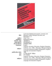 cover of the book Curriculum Related Assessment, Cummins and Bilingual Children (Bilingual Education and Bilingualism, No 8)