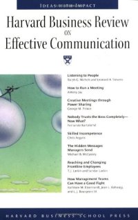 cover of the book Harvard Business Review on Effective Communication (Harvard Business Review Paperback Series)