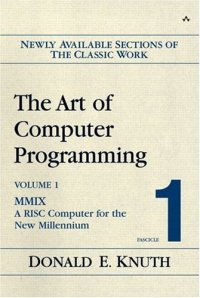 cover of the book The Art of Computer Programming, Volume 1, Fascicle 1: MMIX -- A RISC Computer for the New Millennium