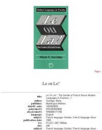 cover of the book Le Ou La?: The Gender of French Nouns