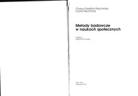 cover of the book Metody badawcze w naukach społecznych