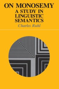 cover of the book On Monosemy: A Study in Linguistics Semantics