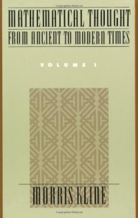 cover of the book Mathematical Thought from Ancient to Modern Times